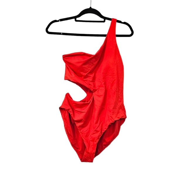 NWT Aqua Swim One Shoulder Cut Out One Piece Swimsuit Size XL - Picture 2 of 5